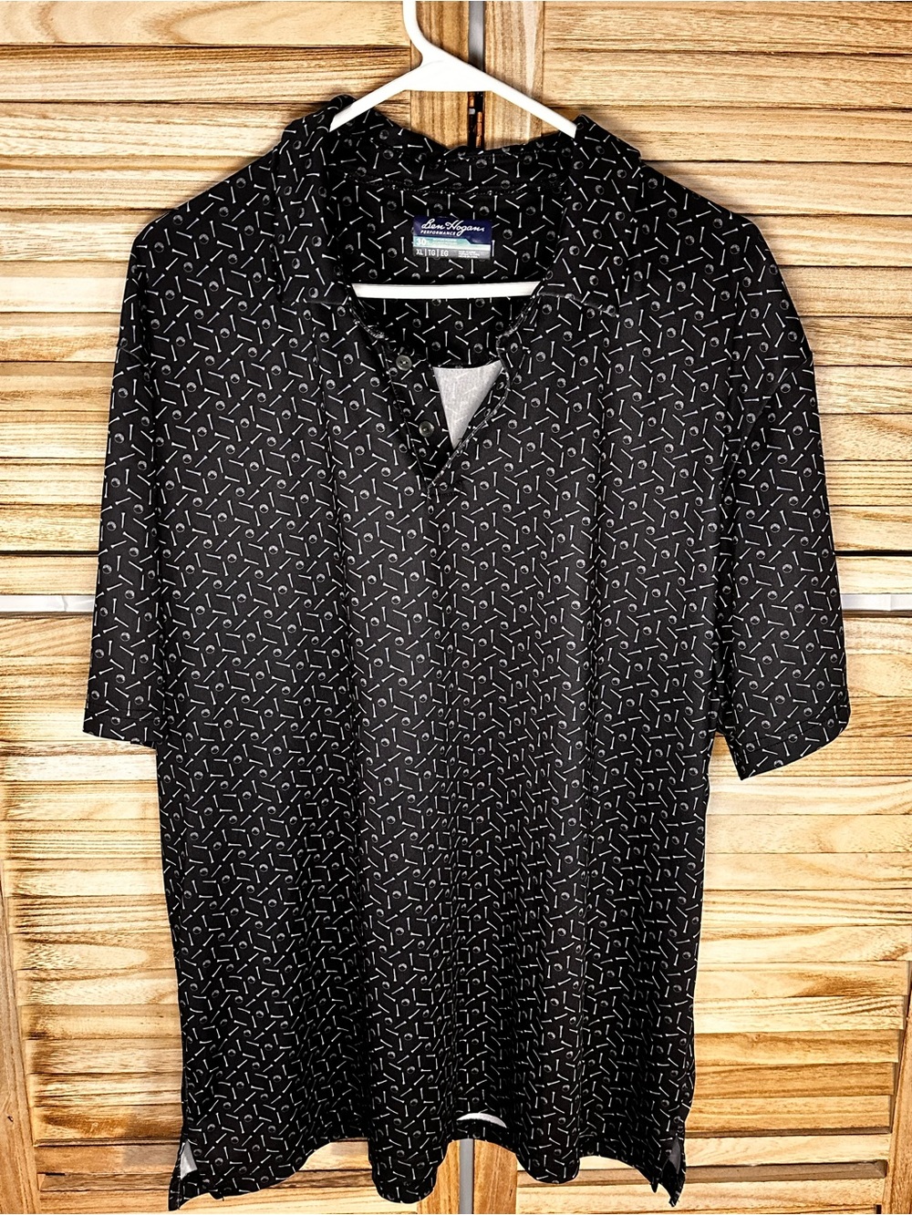 Hogan Black Short-Sleeve Polo with Micro Geometric Print